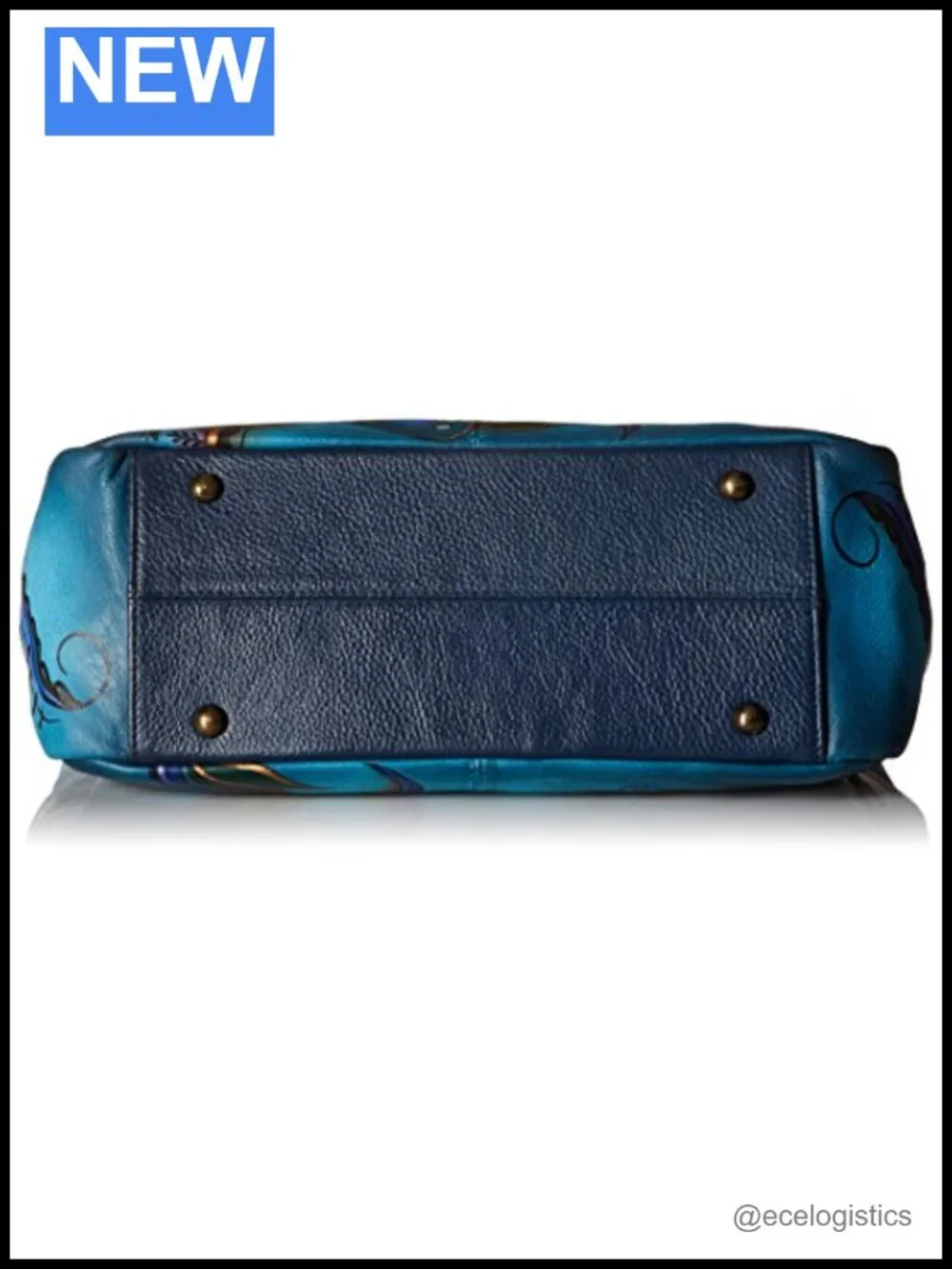 Hand Painted Genuine Leather Shoulder Bag with Double Straps